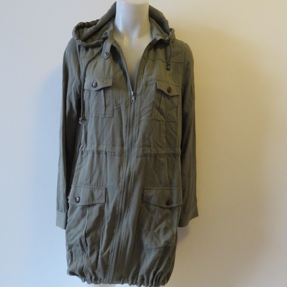 JACK BB DAKOTA OLIVE GREEN FULL LENGTH JACKET S: S - Picture 6 of 8